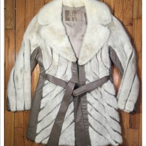 Vintage blonde mink with leather coat